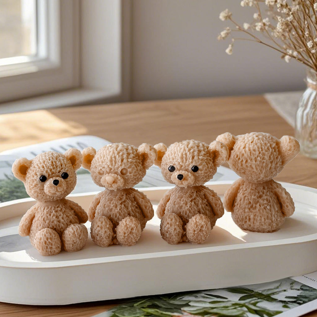 Candle Making Essentials - Cute Mini Bear Candle Silicone Mold