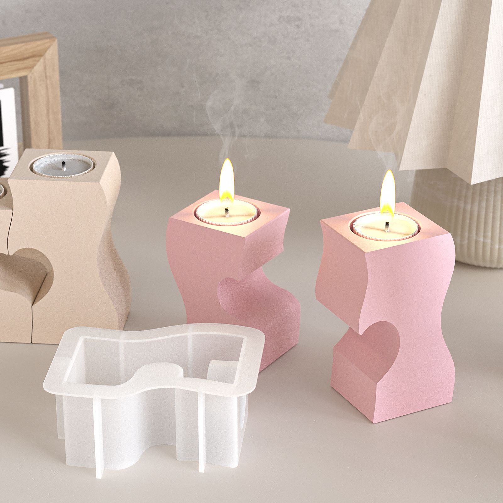 S Heart Candlestick Silicone M - Candle Making Factory ulasan dan harga